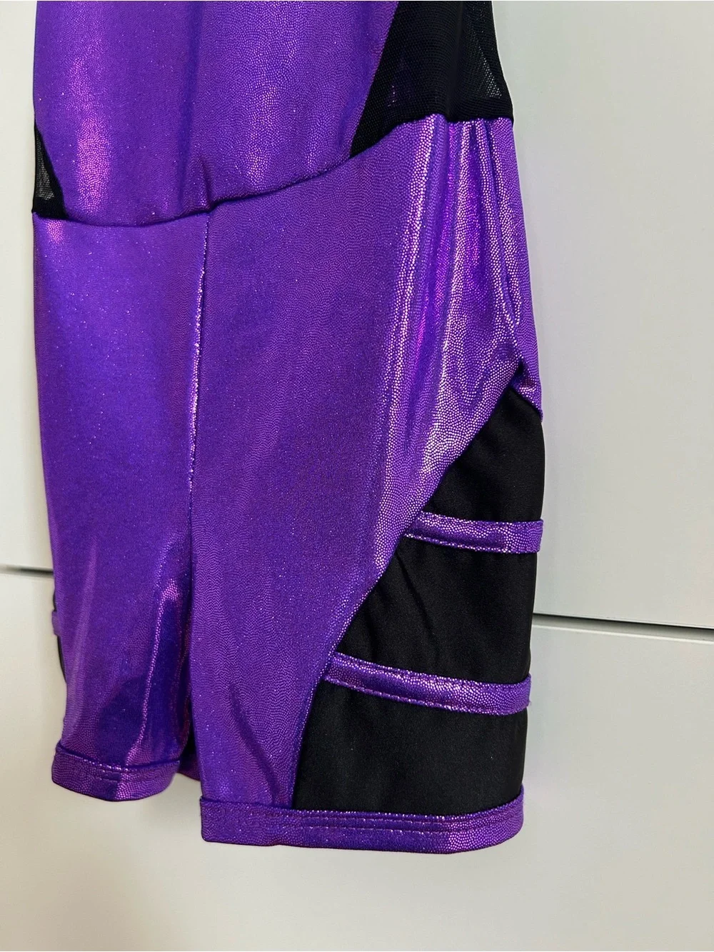 Metallic “ My Vibe” Purple Gymnastics Leotard with Matching Headband - Size SC